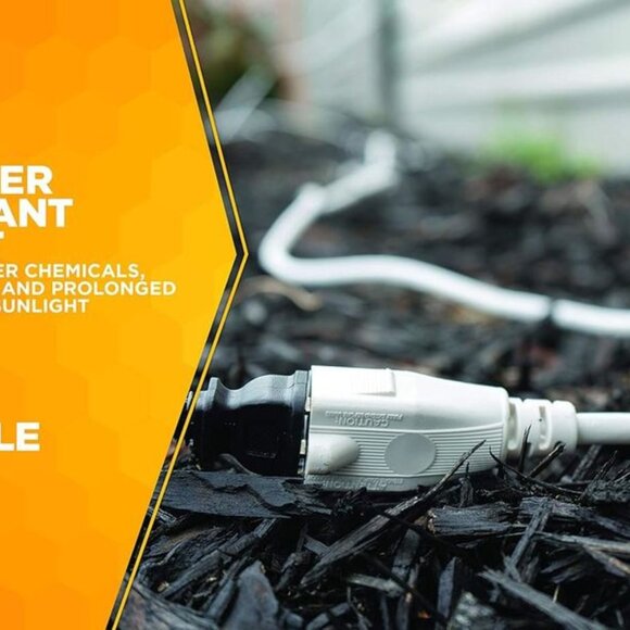 NEW Extension cord White Patio 40-Foot; 3-Pronged; 16 Gauge Extension Cord; 13 A - Picture 3 of 6